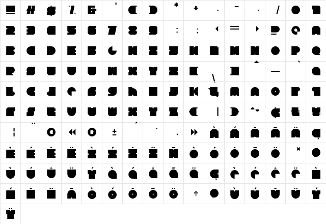 Square80 Regular  glyph index
