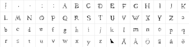 Lamenta Regular  glyph index