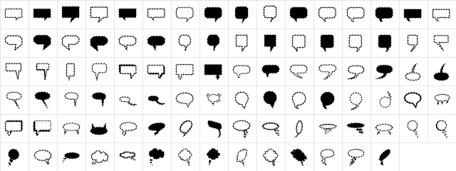 Cool Balloons Regular  glyph index