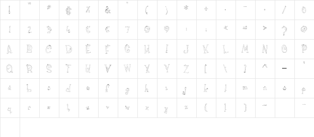 LDJ Spiders Regular  glyph index