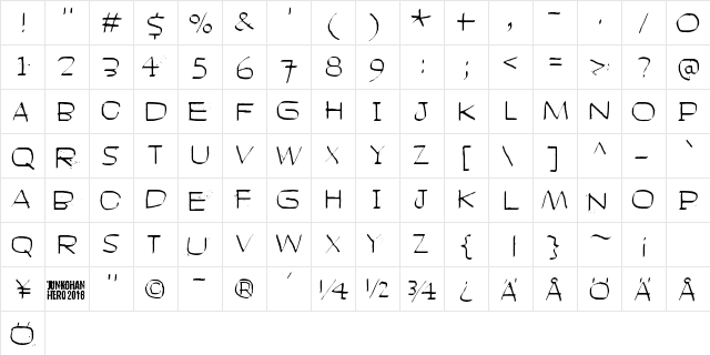 Head like a hole Regular  glyph index