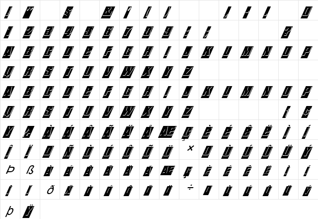 FZ BORDERS 13 ITALIC Normal  glyph index
