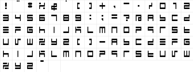 BM maze A9  glyph index
