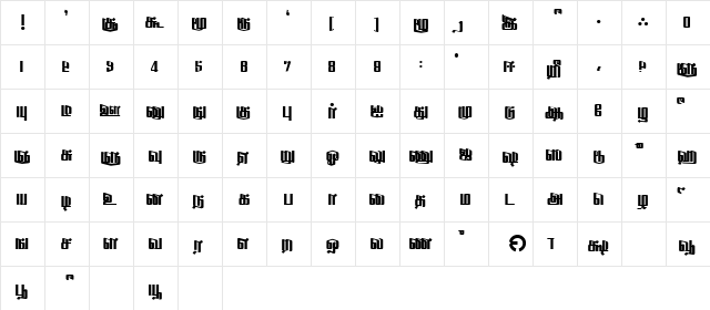 Sahaanaa Regular  glyph index