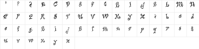 LHF English Rose Regular  glyph index