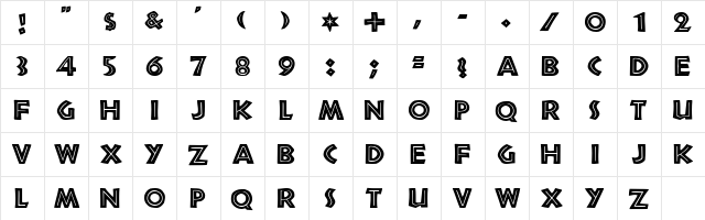 Tribeca Medium  glyph index