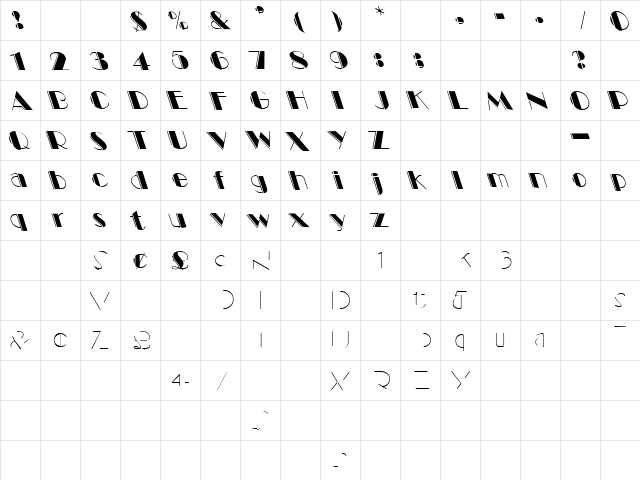 Voodoo 1 Regular  glyph index
