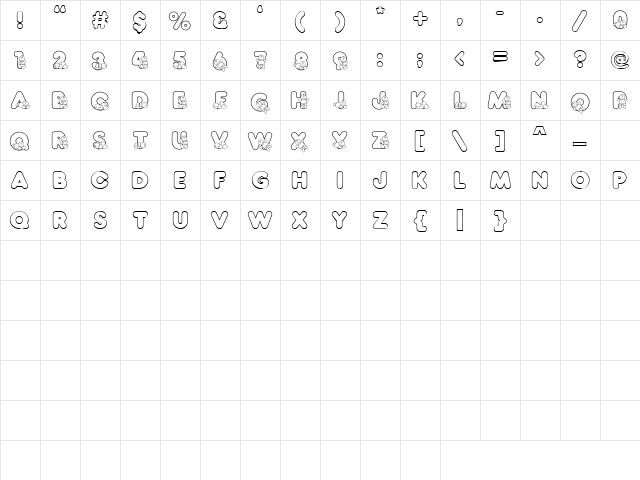 LD Baby Regular  glyph index