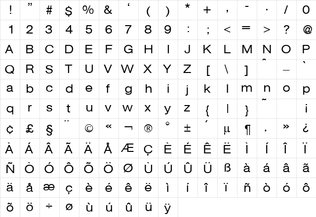 AgentExtDB Normal  glyph index