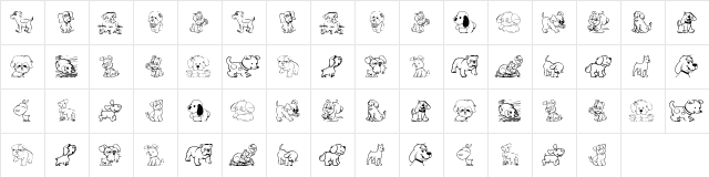 tender puppies Regular  glyph index