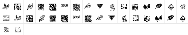 KR Leafy Regular  glyph index