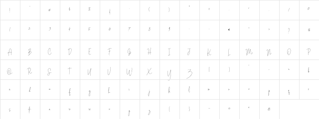 Geraldine Regular  glyph index