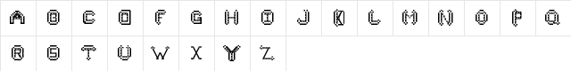 YatesFont Regular  glyph index