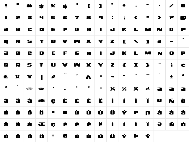 Right Hand Luke Expanded Expanded  glyph index