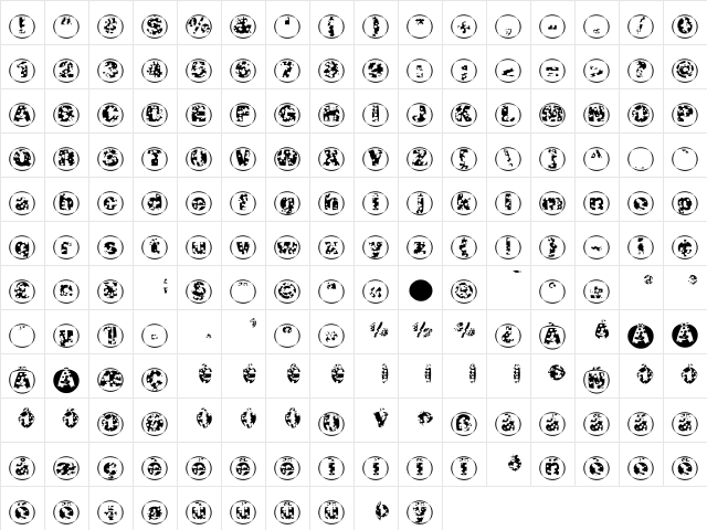 SwissCheeseCircles02 Regular  glyph index