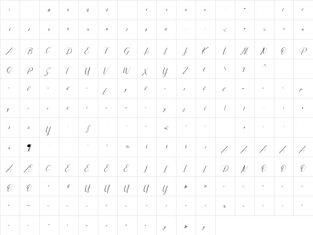 Quick Start Regular  glyph index