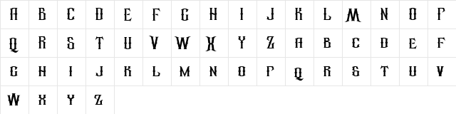 republic Regular  glyph index