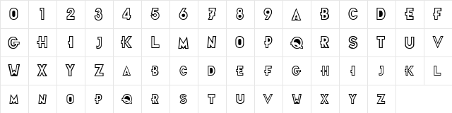 Futurama FonTitle Regular  glyph index