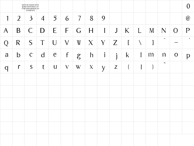 Bordofixed Tryout Regular  glyph index