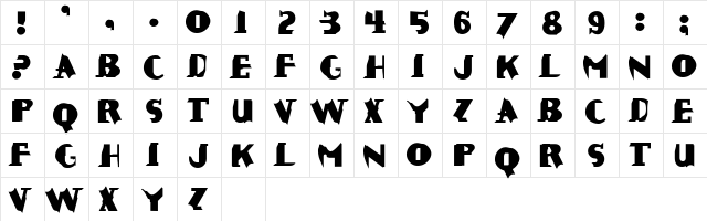 CausticBiomorph-ExtraBold Extra Bold  glyph index