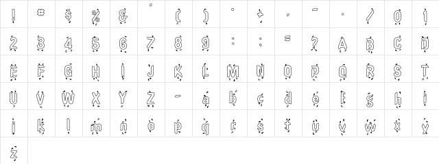 OregonWet Hollow Regular  glyph index
