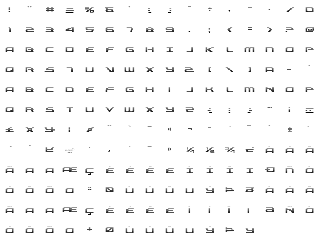 Alexis Gradient Regular  glyph index