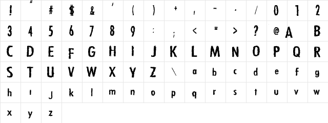 Zfonts Zfonts  glyph index