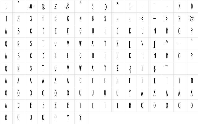 Christmas Light Regular  glyph index