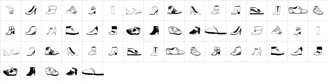 Women And Shoes Regular  glyph index