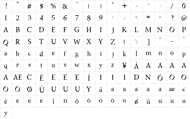 Asmath Free Regular  glyph index