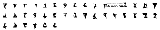 Grotten Regular  glyph index