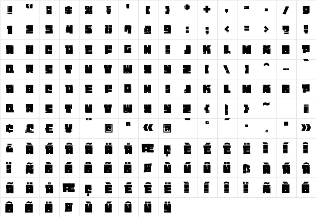 Mammoth Regular  glyph index