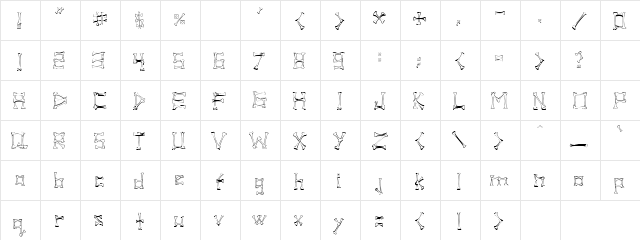 Bamboo Alphs Regular  glyph index