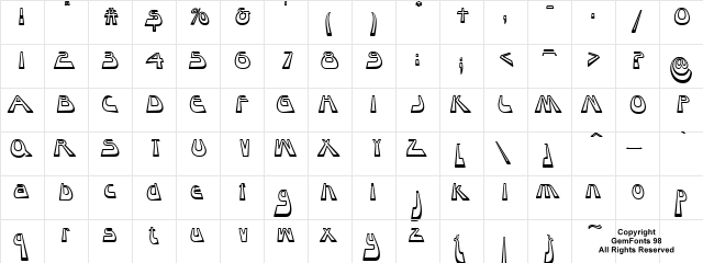 Layaway Regular  glyph index