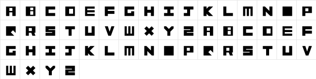 Bloque Regular  glyph index