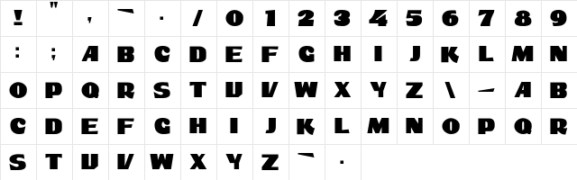 DS ShowBillC Regular  glyph index