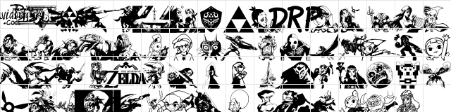 Legend Of Zelda TriFont Regular  glyph index