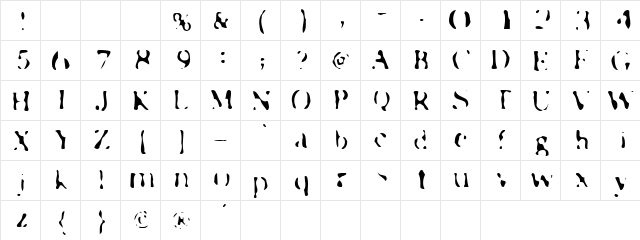 Transfer51 Regular  glyph index