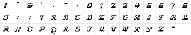 Camel Bold  glyph index