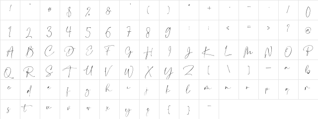 Dream  Catcher Regular  glyph index
