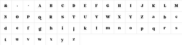 Reikna Regular  glyph index
