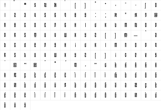 Janus Positive  glyph index