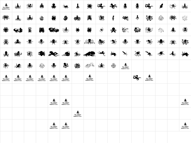 The Octopus Regular  glyph index