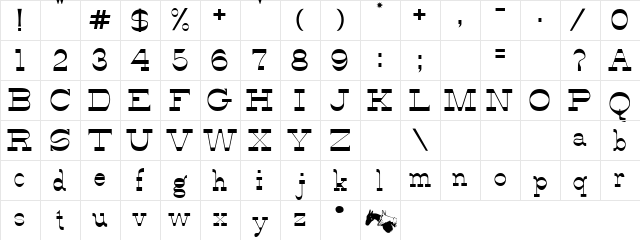 Alfredo's Dance Regular  glyph index