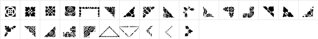 Corners & Borders Regular  glyph index