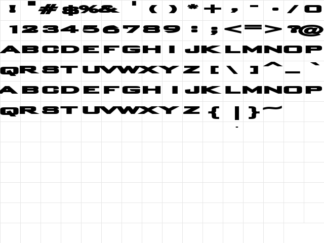 Plain O Matic Regular  glyph index