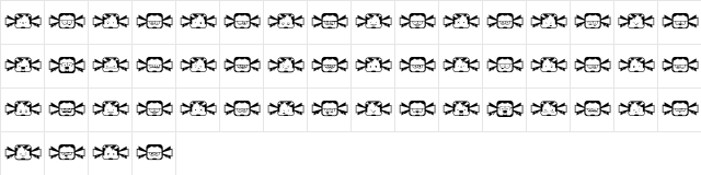 Negobom Regular  glyph index