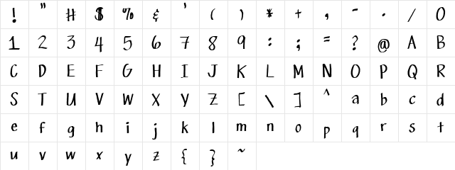 Chelmo Regular  glyph index