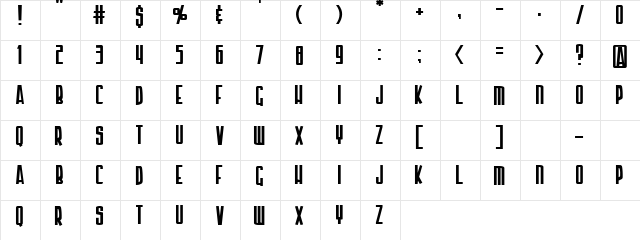 Com on Rom Regular  glyph index