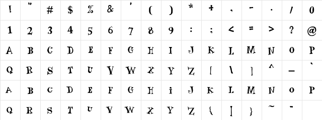 CK Blues Regular  glyph index